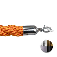 Orangefarbenes, geflochtenes Absperrseil mit silbernem...