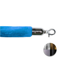 Blaues Absperrseil mit samtartiger Oberfläche und...