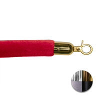 Rotes Absperrseil aus Samt mit goldenem Karabinerhaken,...