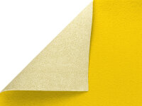 Helles grünes Blatt Papier mit strukturierter Oberfläche, das unten links nach oben umgeknickt ist und eine weiße Ecke freilegt; Hintergrund und Rückseite des Papiers sind in einem satten Grün.